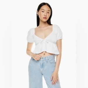 Aritzia Sunday best white Kaia cropped top